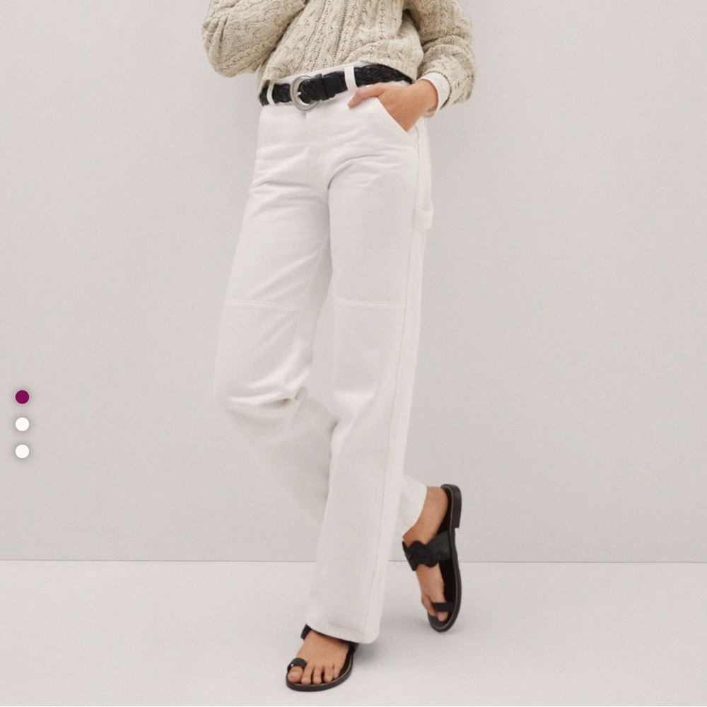 Mango Carpenter Cargo Kyomi White Denim Jeans